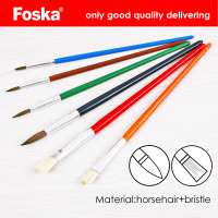 Foska Ab-6c 6PCS Handle Horse Hair+Bristle Hair Artist Brush